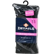 Wholesale - 1pk BLACK DETAILS CABLE KNIT TIGHTS SIZE 7-10, UPC: 701570791489